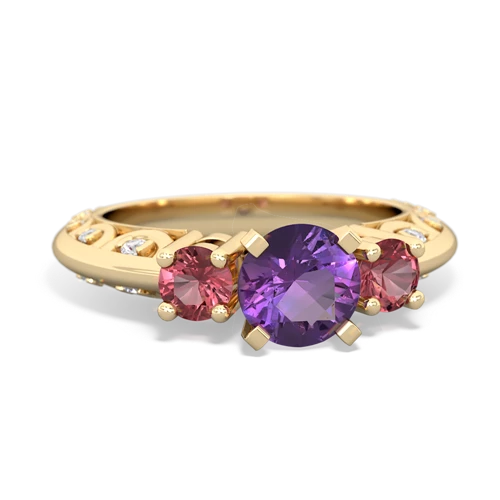 amethyst-tourmaline engagement ring