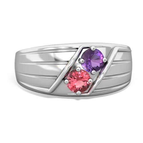 amethyst-tourmaline mens ring