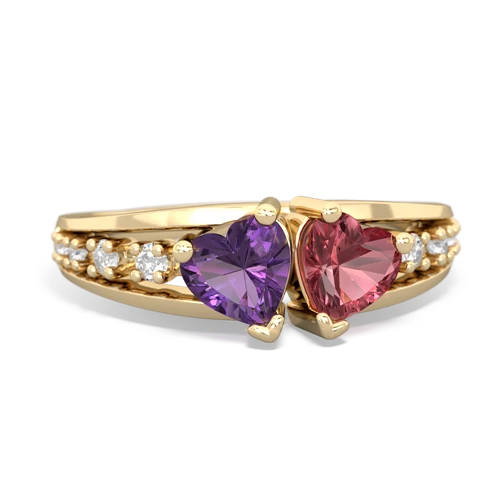 amethyst-tourmaline modern ring