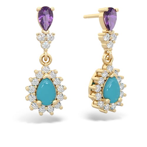 amethyst-turquoise dangle earrings