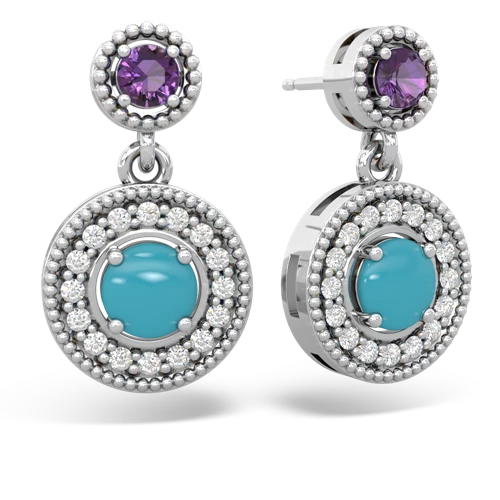 amethyst-turquoise halo earrings