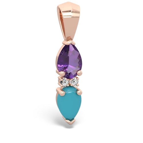 amethyst-turquoise bowtie pendant