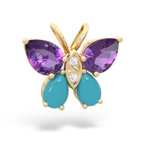 amethyst-turquoise butterfly pendant