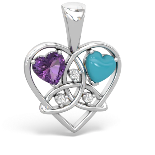 amethyst-turquoise celtic heart pendant