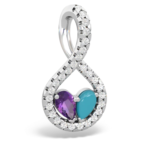 amethyst-turquoise pave twist pendant