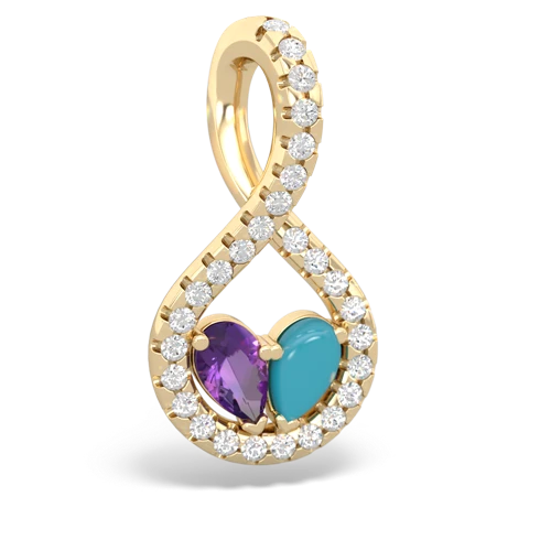 amethyst-turquoise pave twist pendant