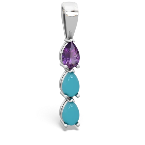 amethyst-turquoise three stone pendant