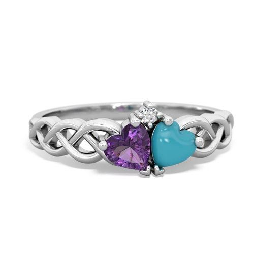 amethyst-turquoise celtic braid ring