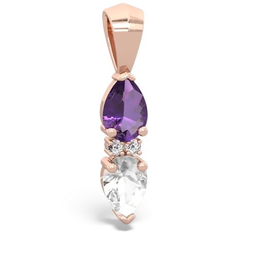 amethyst-white topaz bowtie pendant