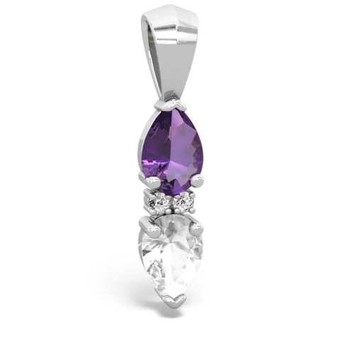 amethyst-white topaz bowtie pendant