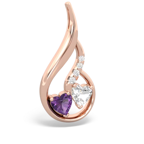 amethyst-white topaz keepsake swirl pendant