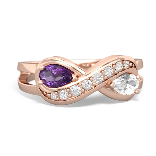 amethyst-white topaz diamond infinity ring