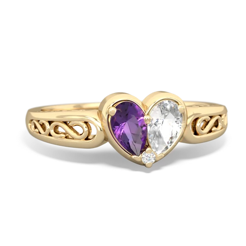 amethyst-white topaz filligree ring