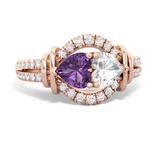 amethyst-white topaz pave keepsake ring