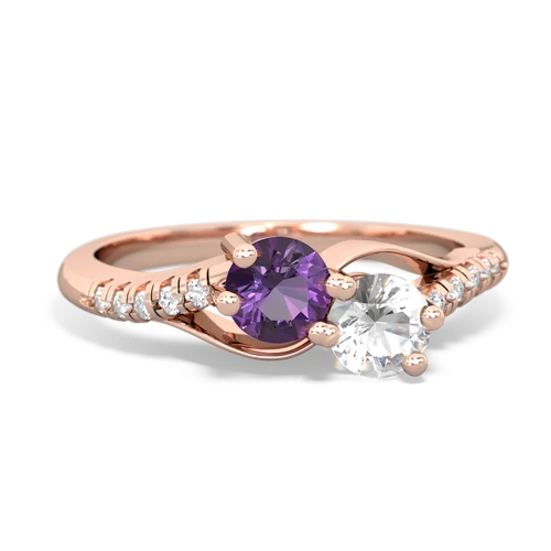 amethyst-white topaz two stone infinity ring