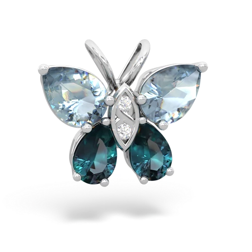 aquamarine-alexandrite butterfly pendant