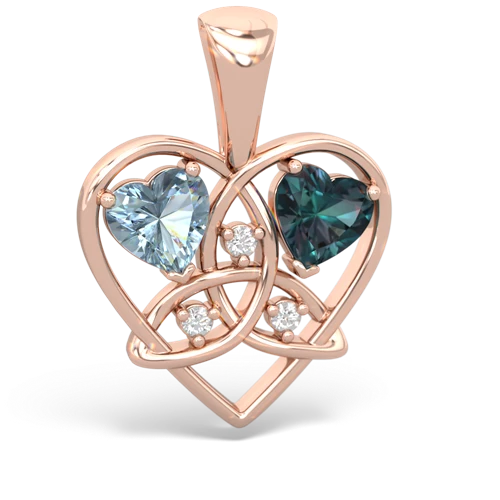 aquamarine-alexandrite celtic heart pendant