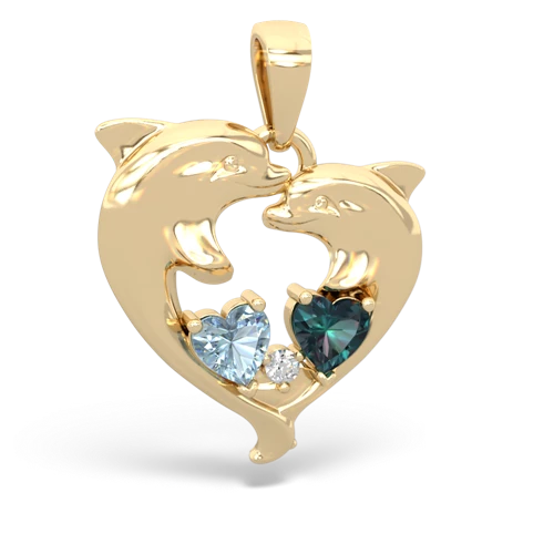 aquamarine-alexandrite dolphins pendant