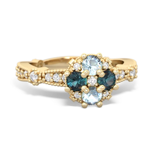 aquamarine-alexandrite art deco engagement ring