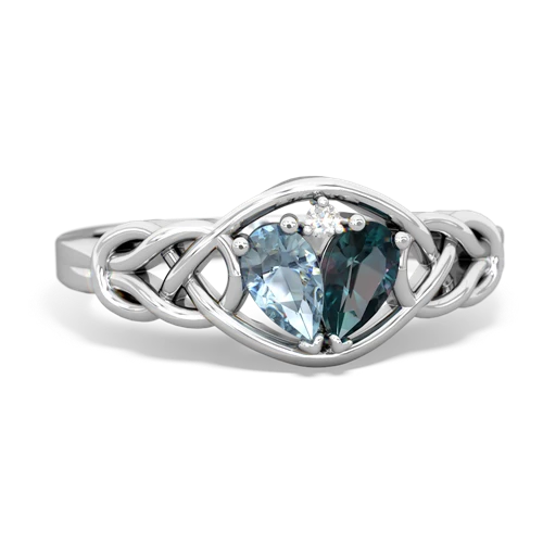 aquamarine-alexandrite celtic knot ring