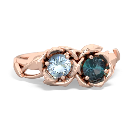 aquamarine-alexandrite roses ring