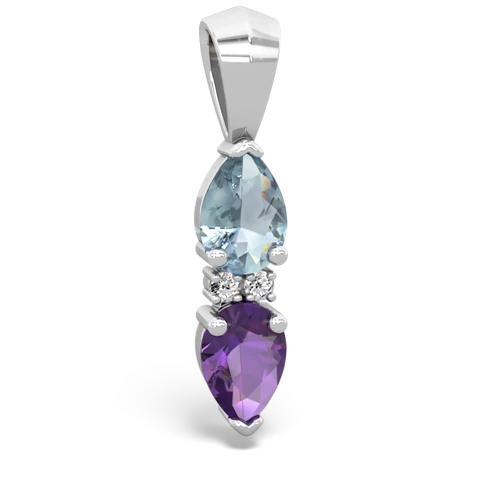 aquamarine-amethyst bowtie pendant