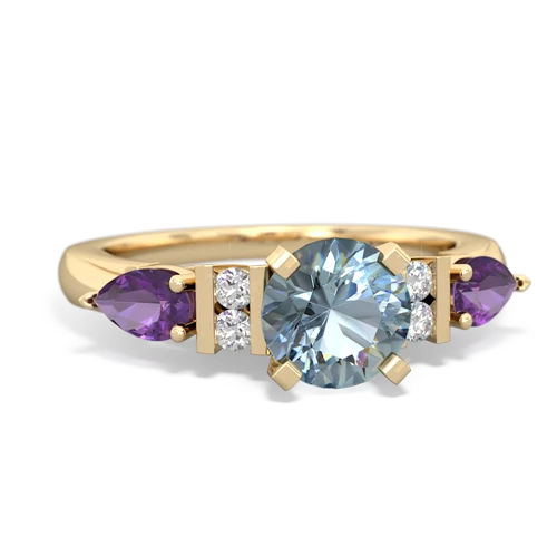 aquamarine-amethyst engagement ring