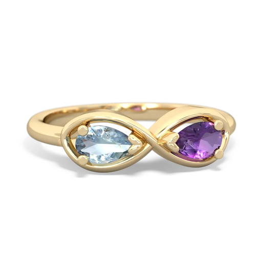 aquamarine-amethyst infinity ring