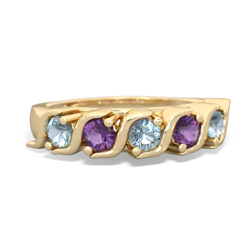 aquamarine-amethyst timeless ring