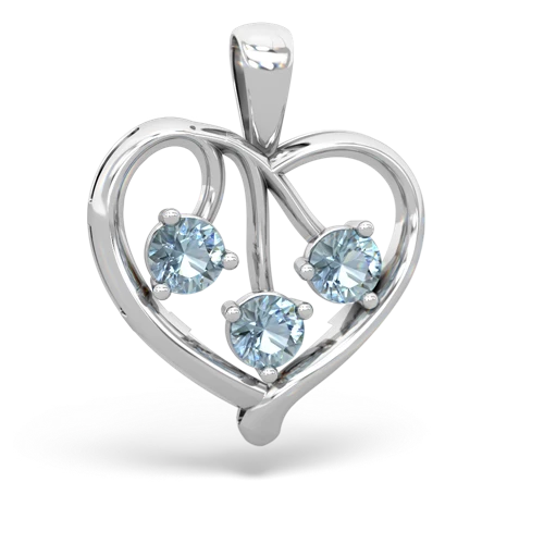 blue topaz-amethyst love heart pendant