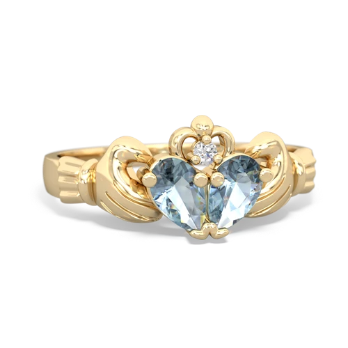 aquamarine-aquamarine claddagh ring