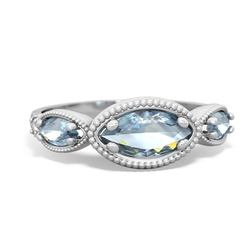 sapphire-emerald milgrain marquise ring