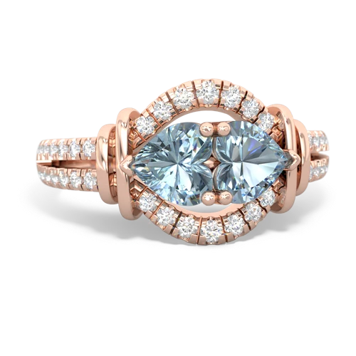 aquamarine-aquamarine pave keepsake ring