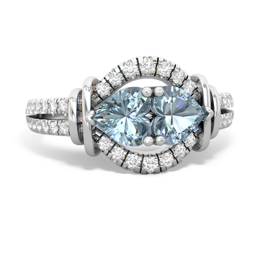 aquamarine-aquamarine pave keepsake ring