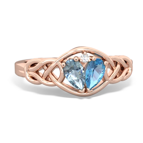 aquamarine-blue topaz celtic knot ring