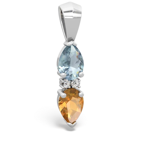 aquamarine-citrine bowtie pendant