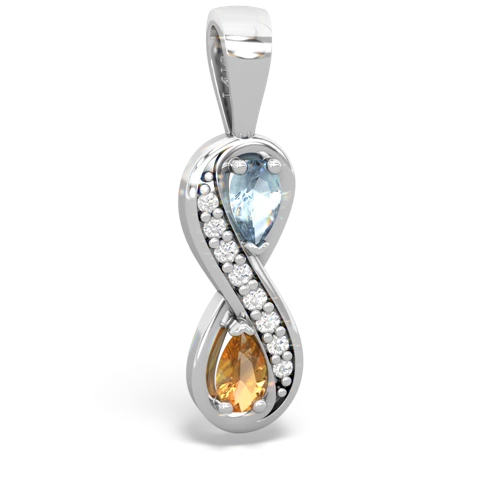 aquamarine-citrine keepsake infinity pendant