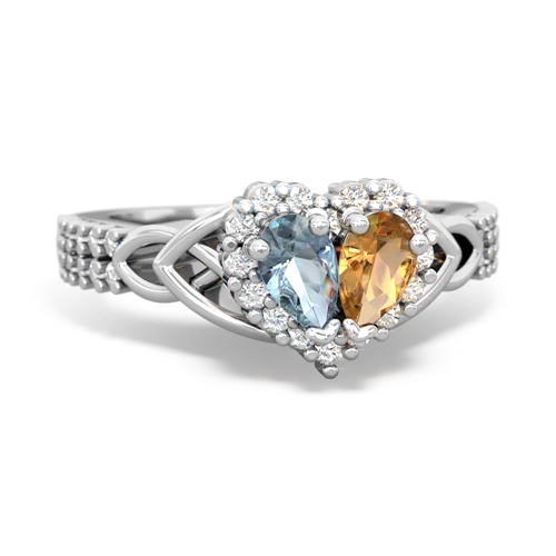 aquamarine-citrine keepsake engagement ring