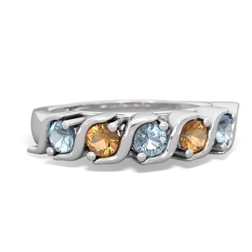 aquamarine-citrine timeless ring