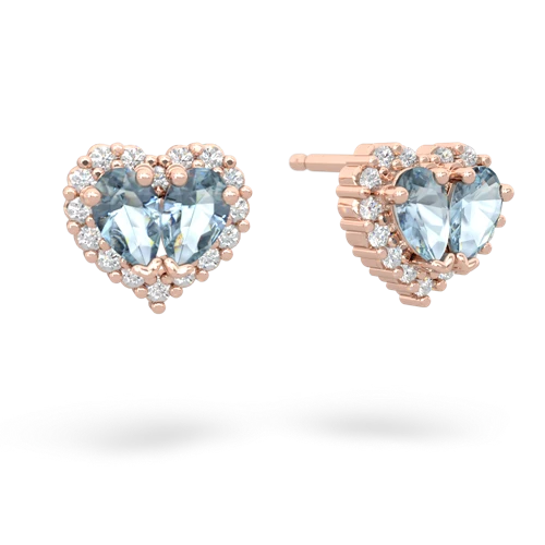 aquamarine halo-heart earrings