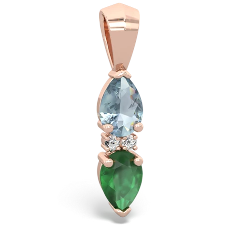 aquamarine-emerald bowtie pendant