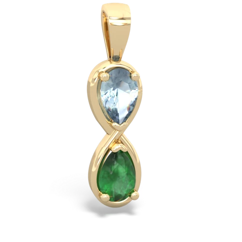 aquamarine-emerald infinity pendant