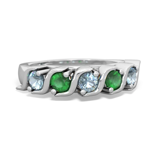 aquamarine-emerald timeless ring