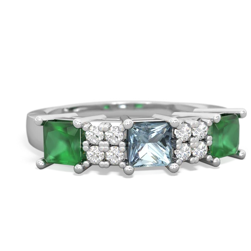 aquamarine-emerald timeless ring