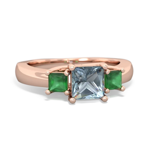 aquamarine-emerald timeless ring