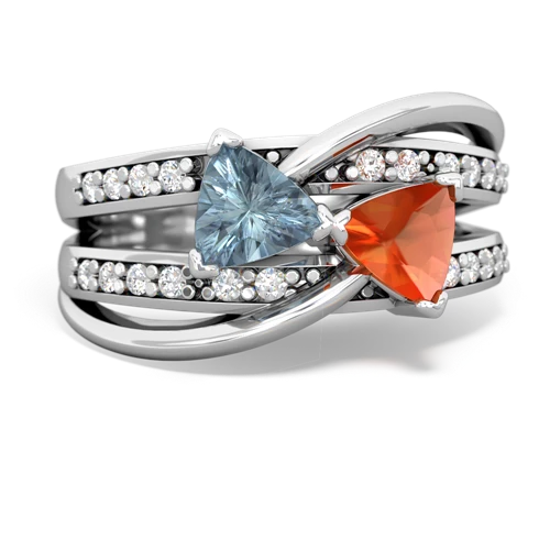 aquamarine-fire opal couture ring