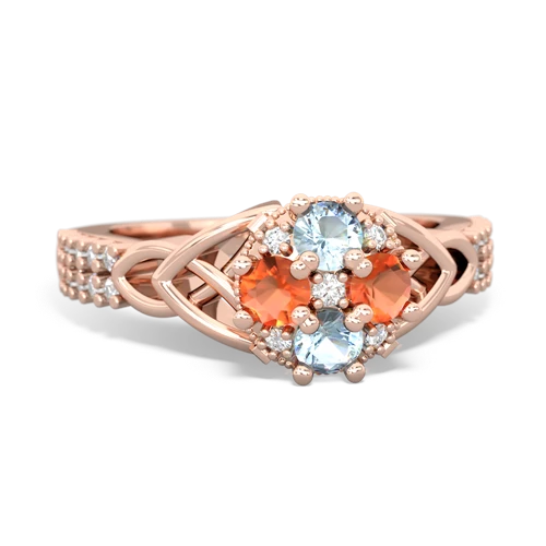 aquamarine-fire opal engagement ring