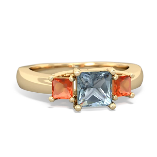 aquamarine-fire opal timeless ring