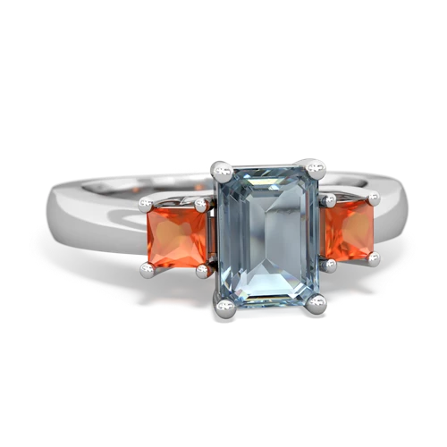 aquamarine-fire opal timeless ring