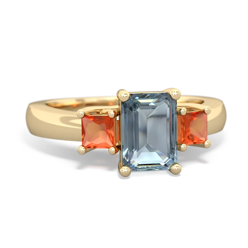 aquamarine-fire opal timeless ring